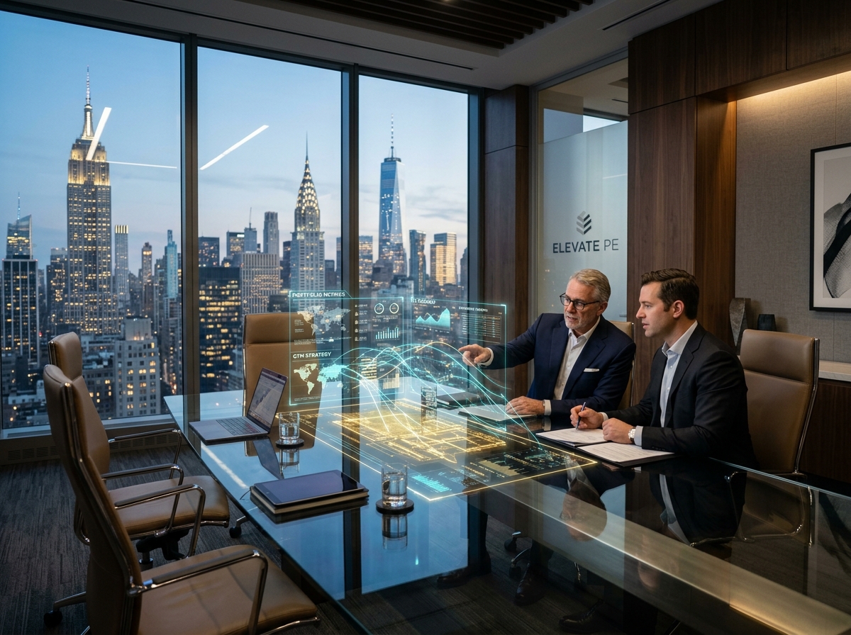 Commercial Excellence and Institutional Strategy Meeting in High-Rise Skyscraper