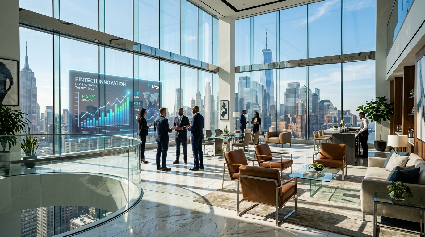 Daytime High-Rise Skyscraper Executive Atrium Interior View