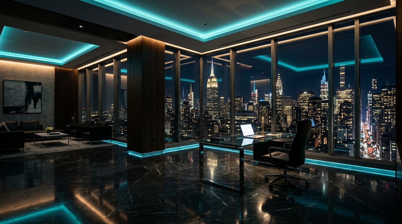 US Skyscraper Penthouse Night View